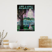 Affiche de voyage d'Atlanta Art de Géorgie orienta (Cuisine)