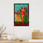 Affiche de voyage d'Atlantic City (Cuisine)