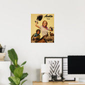 Affiche de voyage d'Austin, Texas (Bureau à domicile)