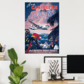 Affiche De Voyage D'Avion De Mer Survolant Les Car (Bureau à domicile)