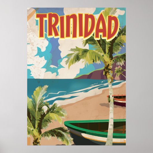 Affiche de voyage de bande dessinée de Trinité (Devant)
