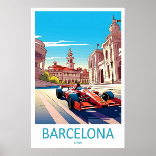 Affiche de voyage de Barcelone Circuit de Barcelon