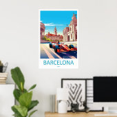 Affiche de voyage de Barcelone Circuit de Barcelon (Bureau à domicile)