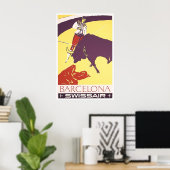 Affiche de voyage de Barcelone Espagne Art Torero (Bureau à domicile)