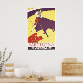 Affiche de voyage de Barcelone Espagne Art Torero (Cuisine)