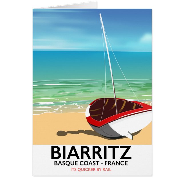 Affiche de voyage de Biarritz France Beach (Devant)
