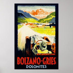 Affiche de voyage de Bolzano - de Gries. L'Italie