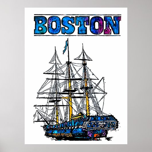 affiche de voyage de Boston (Devant)