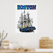 affiche de voyage de Boston (Cuisine)