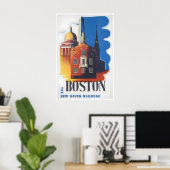 Affiche de voyage de Boston Massachusetts impressi (Bureau à domicile)