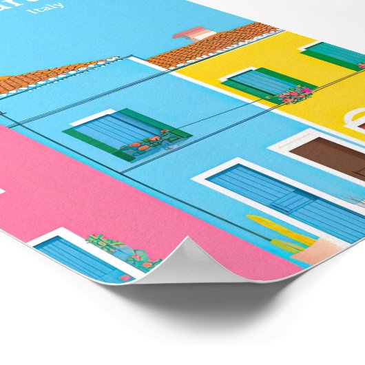 Affiche de voyage de Burano (Coin)