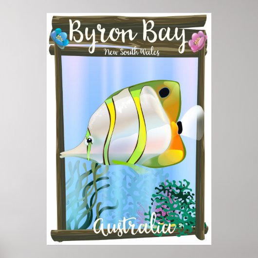 Affiche de voyage de Byron Bay Australie. (Devant)