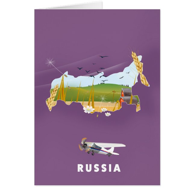 Affiche de voyage de carte russe (Devant)