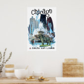 Affiche de voyage de Chicago Illinois Art Delta Pr (Cuisine)