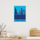 Affiche de voyage de Chicago Skyline (Cuisine)
