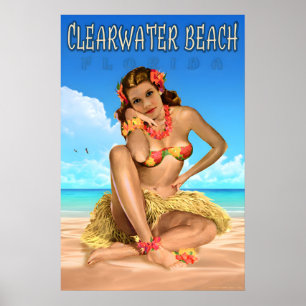 Affiche de voyage de Clearwater Beach Floride Sea 