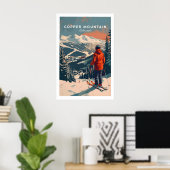 Affiche de voyage de Copper Mountain Skiant dans l (Bureau à domicile)