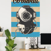 Affiche de voyage de Cornwall Nautical (Bureau à domicile)