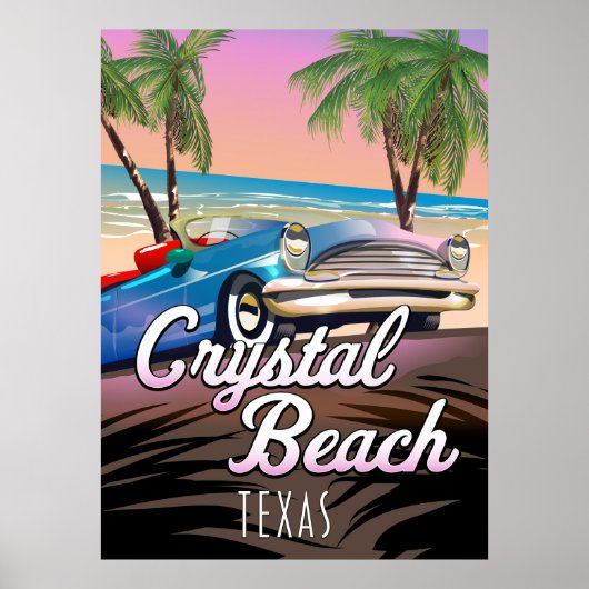 affiche de voyage de Crystal Beach Texas (Devant)