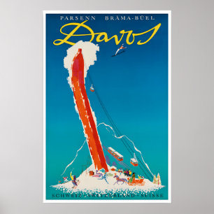 Affiche de voyage de Davos Art Suisse Impression d