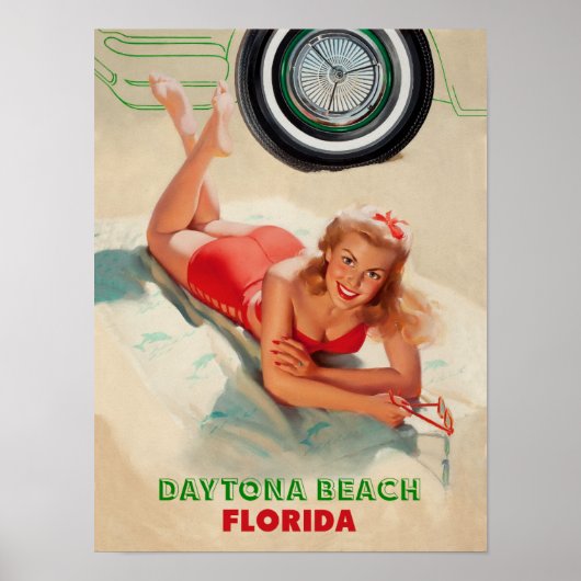 Affiche de voyage de Daytona Beach (Devant)