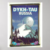 Affiche de voyage de Dykh-Tau Russie. (Devant)