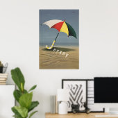 Affiche de voyage de Jersey Impression de paraplui (Bureau à domicile)