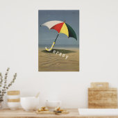 Affiche de voyage de Jersey Impression de paraplui (Cuisine)