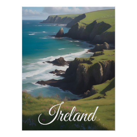 Affiche de voyage de la campagne d'Irlande (Devant)