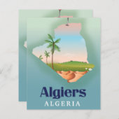 Affiche de voyage de la carte algérienne d'Alger (Devant / Derrière)