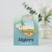 Affiche de voyage de la carte algérienne d'Alger (Debout devant)