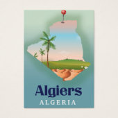 Affiche de voyage de la carte algérienne d'Alger (Devant)