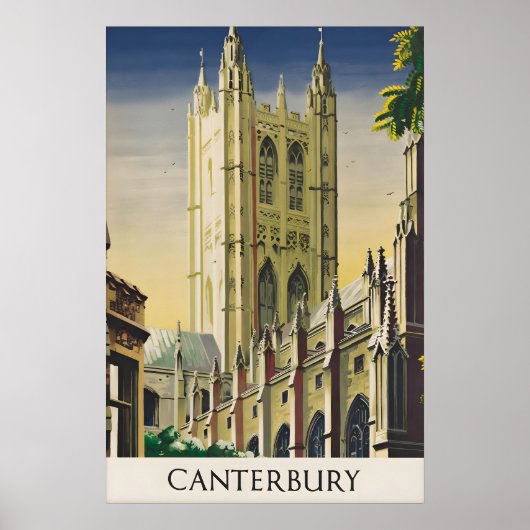 Affiche de voyage de la cathédrale de Canterbury A (Devant)
