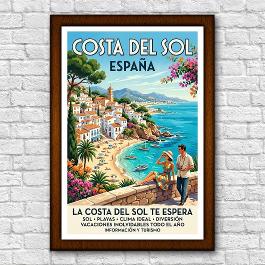 Affiche de voyage de la Costa del Sol, Espagne des