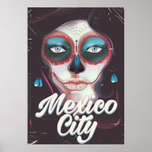 Affiche de voyage de la Fête des Morts à Mexico