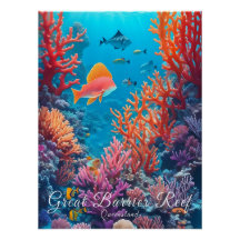 Affiche de voyage de la Grande Barrière de corail 
