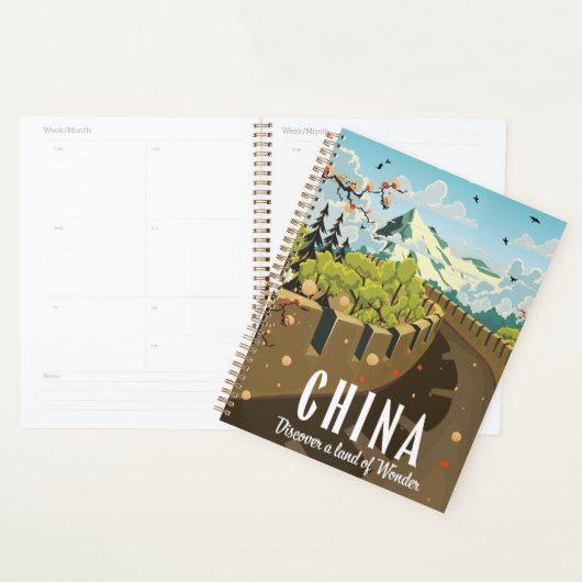 Affiche de voyage de la Grande Muraille de Chine (Devant avec enveloppe)