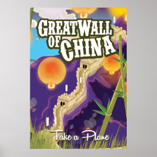 Affiche de voyage de la grande muraille de Chine