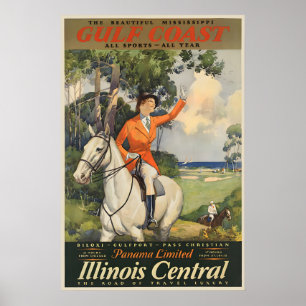 Affiche de voyage de la Gulf Coast Illinois Centra