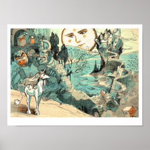 Affiche de voyage de la licorne