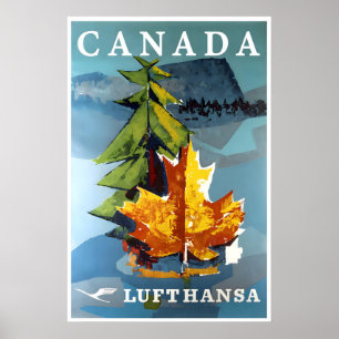 Affiche de voyage de la Lufthansa Art Canada Impre