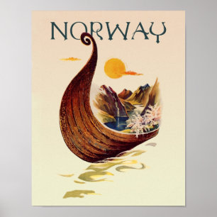 Affiche de voyage de la Norvège