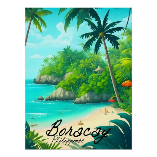 Affiche de voyage de la plage de Boracay Philippin (Devant)