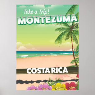 Affiche de voyage de la plage de Montezuma Costa R