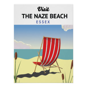 Affiche de voyage de la plage de Naze Essex