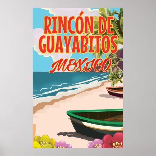 Affiche de voyage de la plage de Rincón de Guayabi (Devant)
