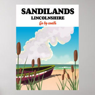 Affiche de voyage de la plage de Sandilands Lincol