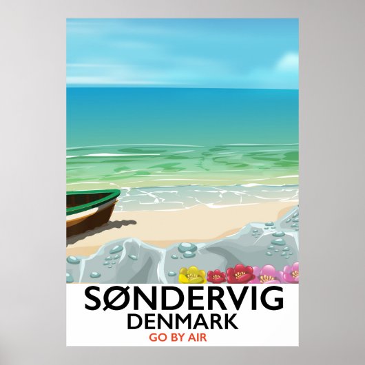 Affiche de voyage de la plage de Søndervig Danemar (Devant)