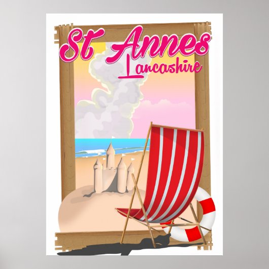 Affiche de voyage de la plage de St Annes, Lancash (Devant)
