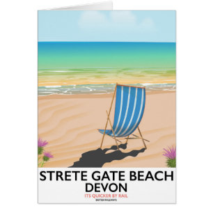 Affiche de voyage de la plage de Strete Gate Devon